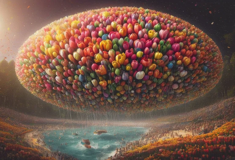 Jaynl-tm, Made Of Tulips, High Angle Shot, Looking Down At A...
