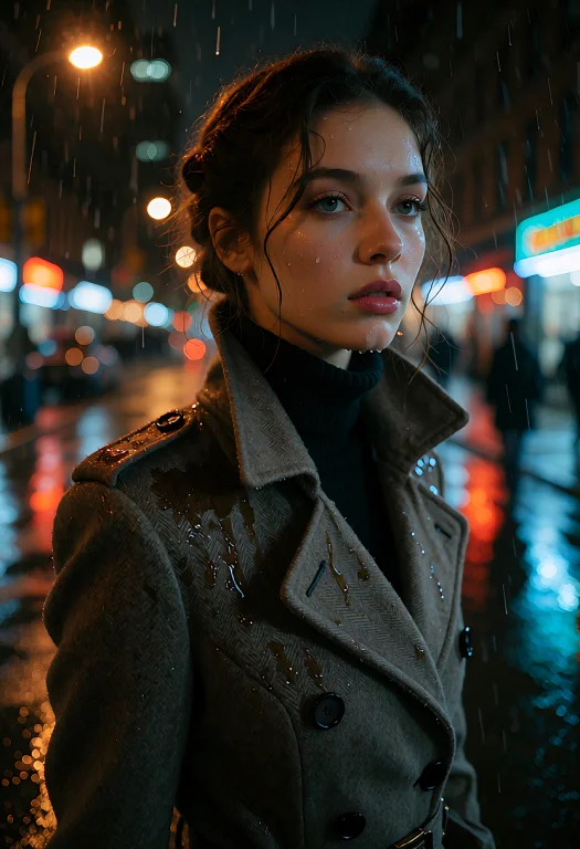 A Cinematic High-fashion Portrait Of An Elegant Woman Walkin...