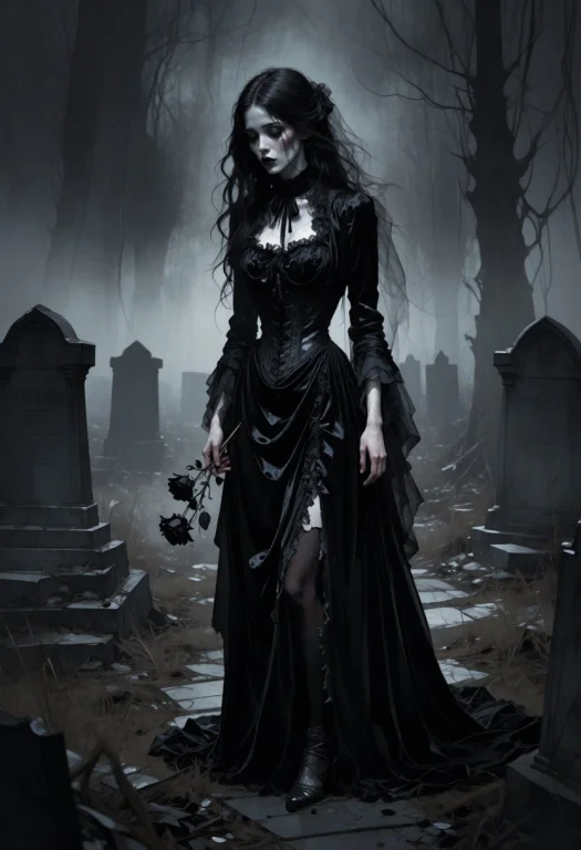 Black Rose, Gothic, Gothic Woman, Victorian Lady, Victorian...