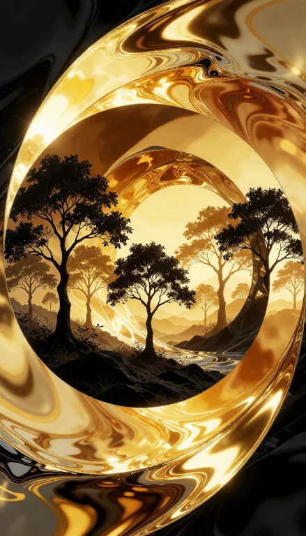 A Digital Art Composition Featuring Nested Elliptical And Ci...