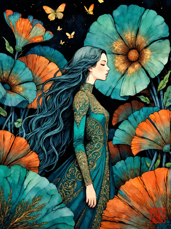 Cinematic Film Still A Vertical Digital Illustration In A Hi...