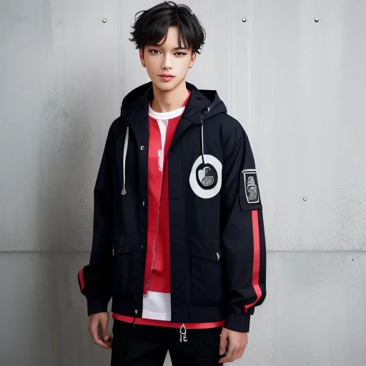 Urban Fashion Model With Baggy Clothing, Streetwear, Jacket,...