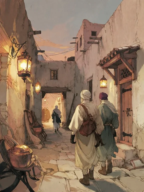 Bradhamel Art Style. A Serene Twilight Scene In A Traditiona...