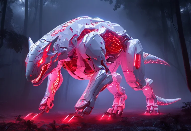 Whiteember, Tyrannosaurus Rex Robot, Full Body, Sci-fi Dinos...