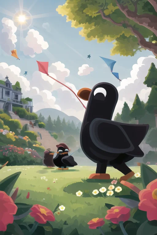 Loras2-kurzgesagt-0000081, Bird,gress,kurzgesagt Bird,flower...