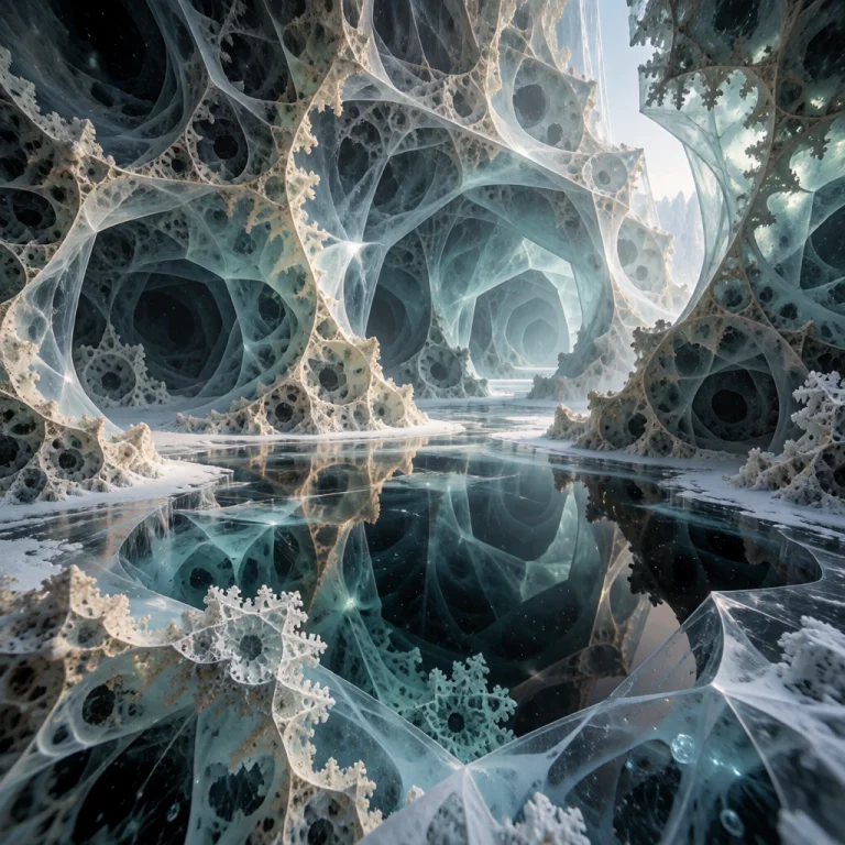 An Impossible Fractal Ice Cavern Hidden Beneath A Frozen Lak...
