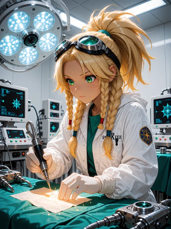 In A Brightly Lit, High-detail Anime Hospital Operating Room...