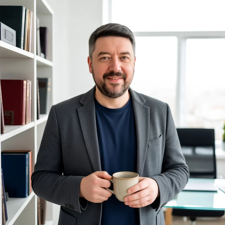 Photograph Of A Middle-aged, Caucasian Man With Short, Dark...