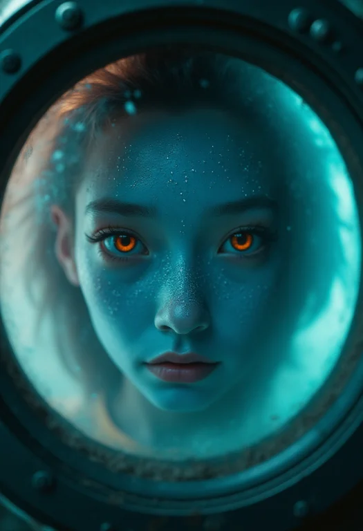 Science-fiction Portrait Photograph Of A Cobalt-skinned Visi...