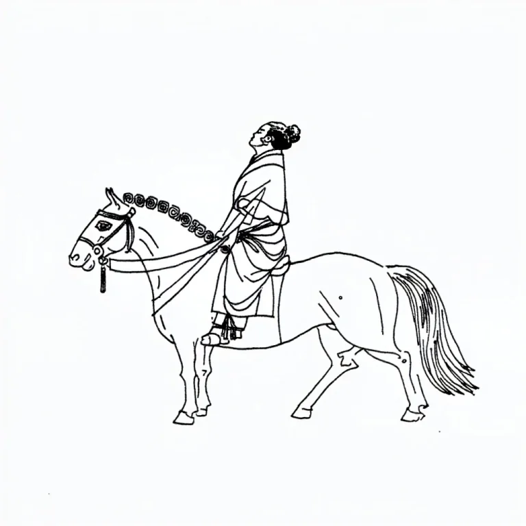 Umaourbaimiaostyle, A Woman Riding A Horse, Side View Of Bot...