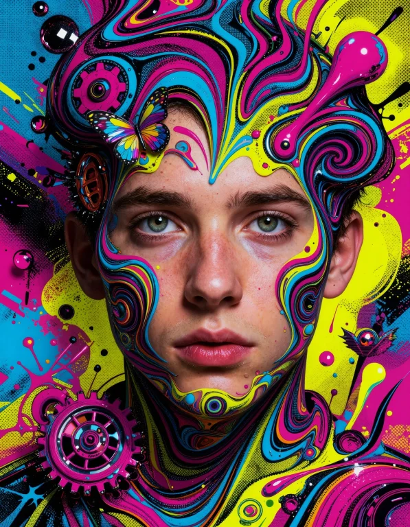 A Vibrant And Deeply Layered Portrait Of Aaron Jasinski Rend...