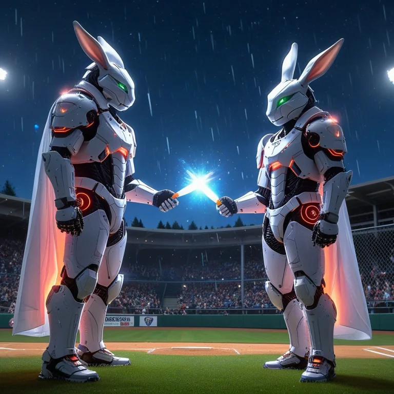 Whiteember, Robots, Clear Rain Coats, Holding Glow Stick, Ba...