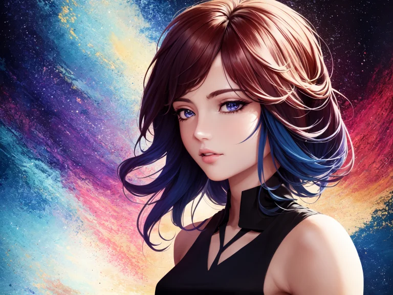 Best Quality, Masterpiece, Realistic, Synthwave, Retro, Woma...
