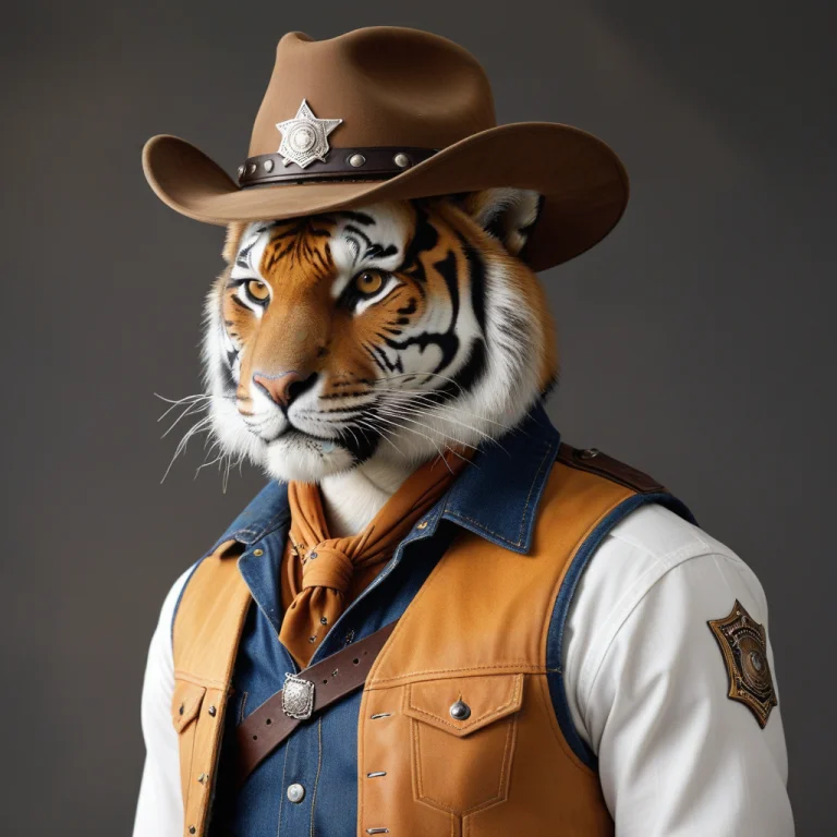 Photorealistic,right Face Extreme Close Up Profile, Tigershe...
