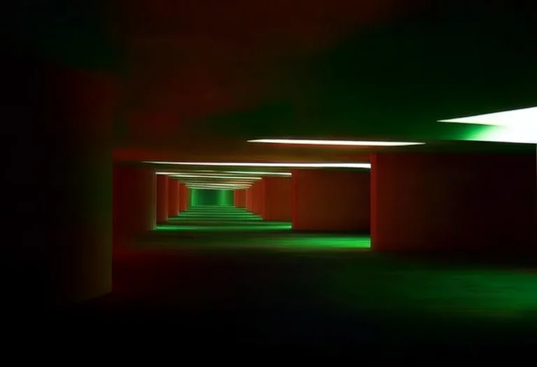 A Surrealistic Non-euclidean Environment With Walls Leading...