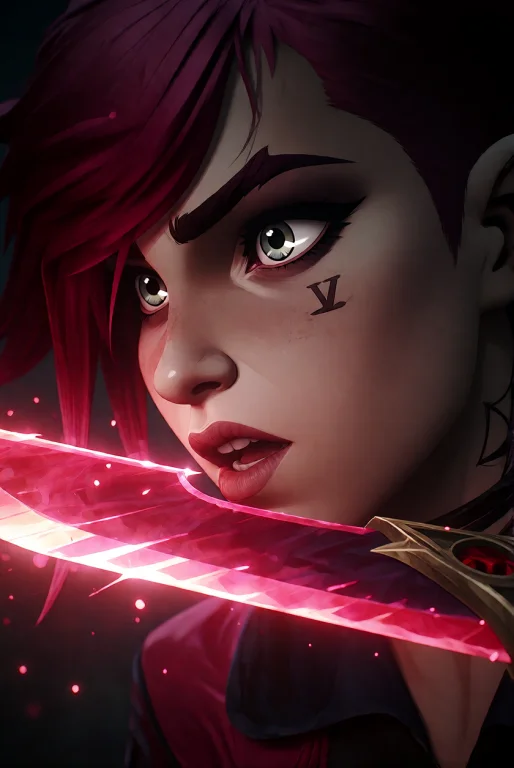 In The Style Of Arcane, A Close-up Profile Of A Woman With M...