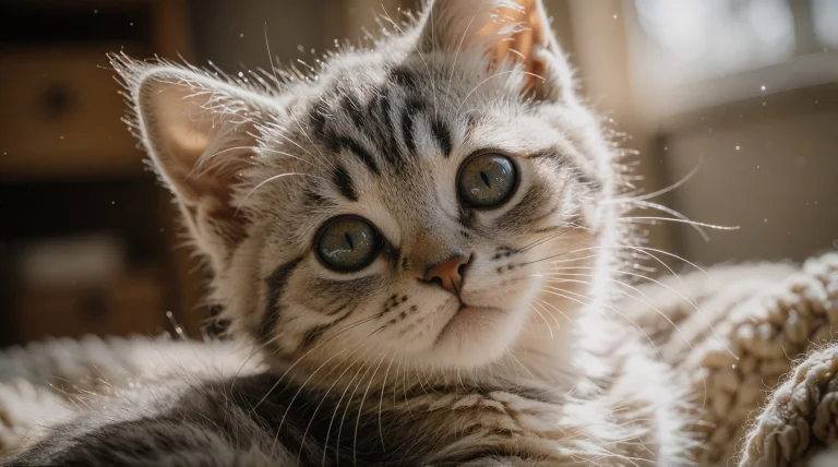 A Professional Close-up Portrait Of An Adorable, Fluffy Kitt...