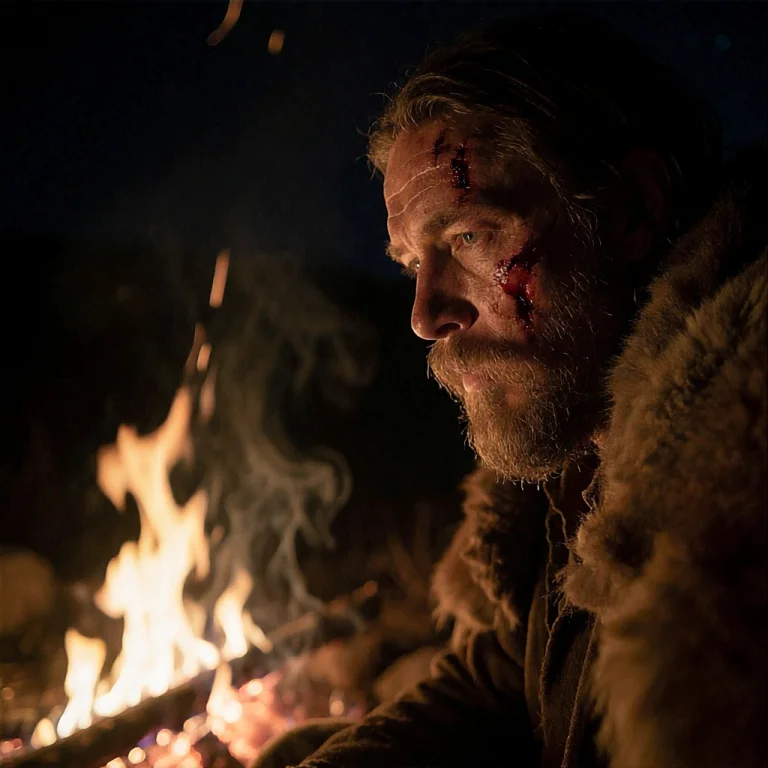 Lorarev1,trgrev, A Cinematic Close-up Shot Of A Wounded Man...