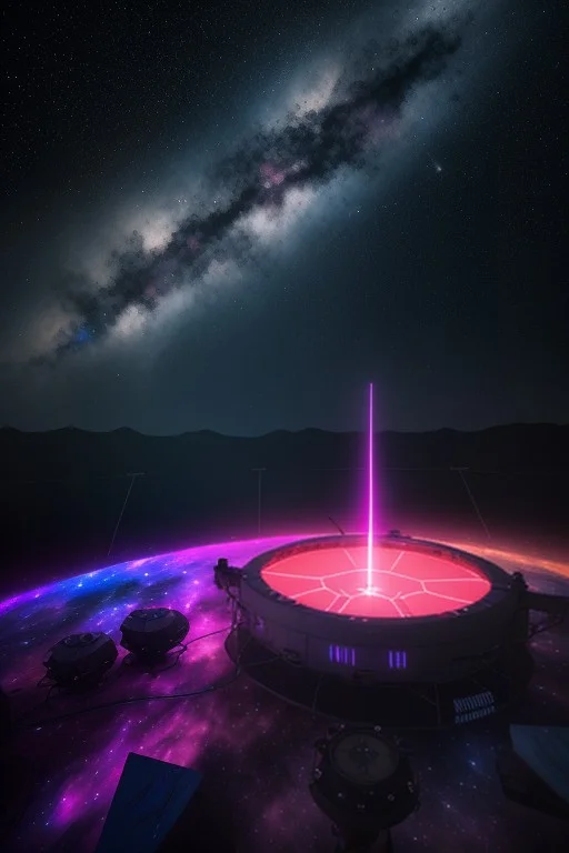 A Signal Array Listening At The Edge Of A Nebula, Stylized 3...