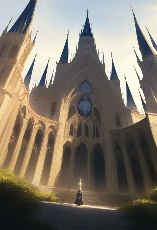 A Griffin Nesting On A Shattered Cathedral Spire, Harsh Midd...