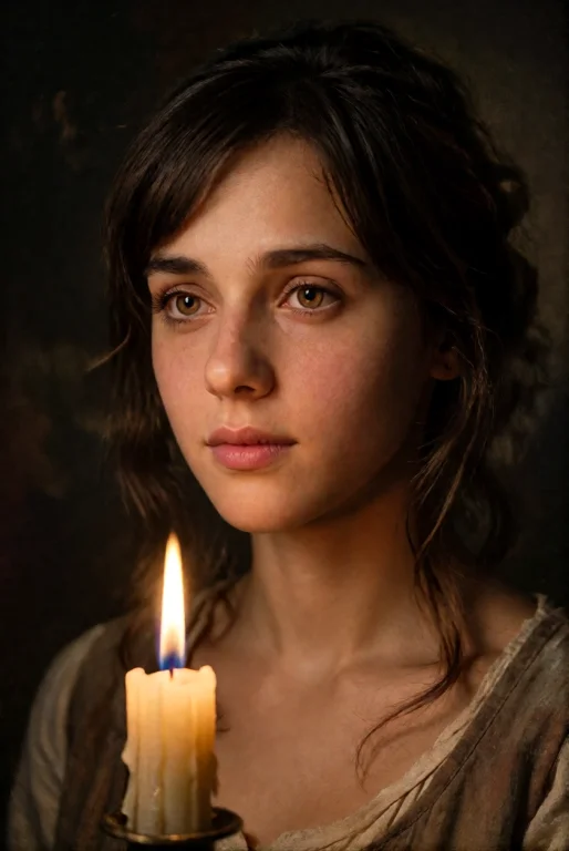 Ohwxperson. A Close-up Portrait Of A Young Woman Lit Only By...