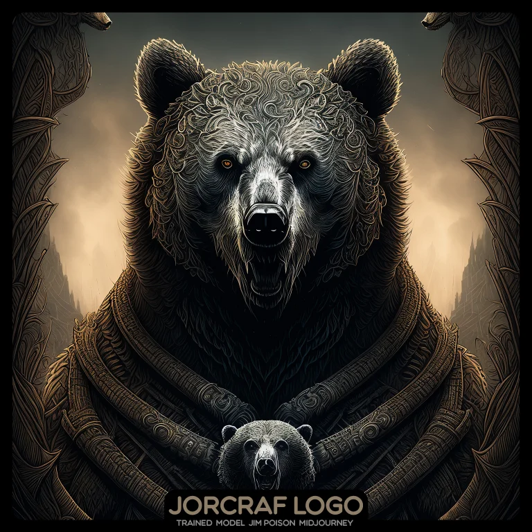 The The Angry Bear Head1.1 Portrait, Symmetrical Artistic Sh...