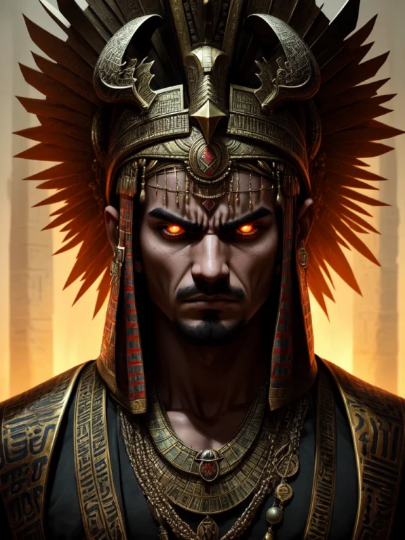 A Portrait Of An Angry, Egypt God, Intricate Outfit, Epic Re...