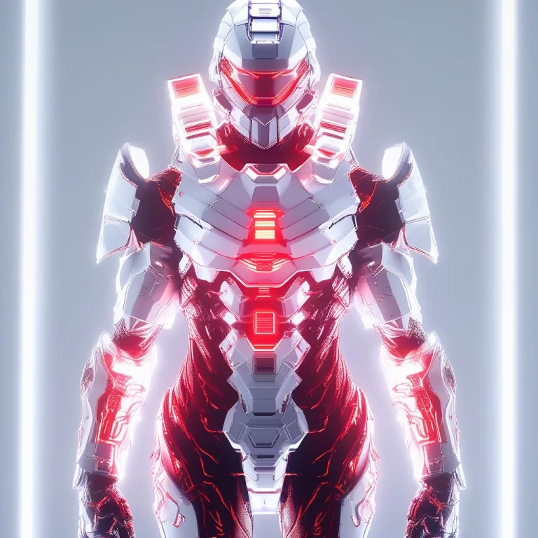 Full Body Portrait Of A Majestic Futuristic Knight Standing...