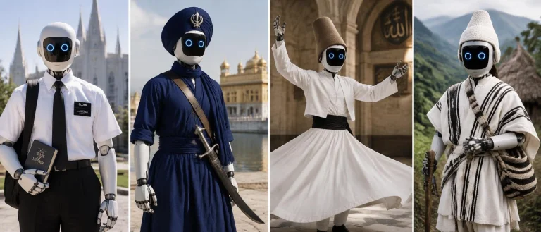 The Same Robot Dressed Up In Clerical Religious Garments Mor...