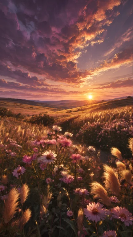 Nature, A Breathtaking Landscape Photograph Of A Vast Field...