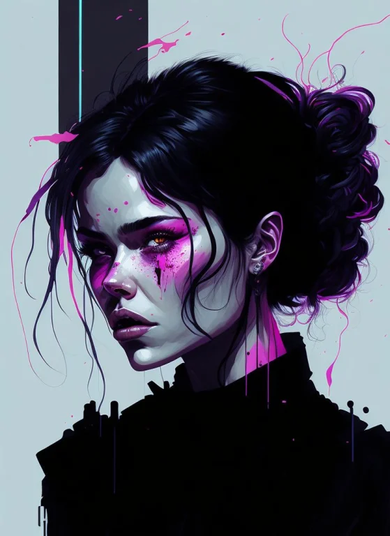 A Woman By Agnes Cecile, Luminous Design, Neon Colours, Ink...