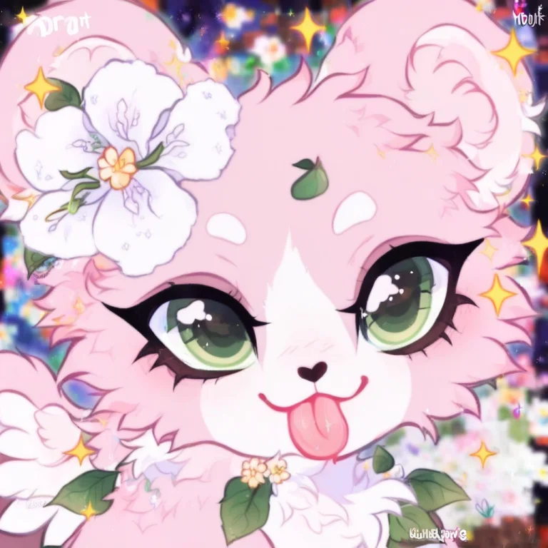 Tongue, Flower, Furry, Tongue Out, Wings, Original, Furry Fe...