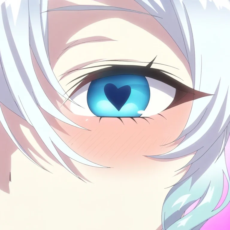 A Close Up Of A Person With Blue Eyes And White Hair With Lo...