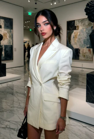 A Highly Detailed Photorealistic Portrait Depicts A Rich Wom... — Stable Diffusion AI Prompt: A highly detailed photorealistic portrait depicts a rich woman attending an excl...