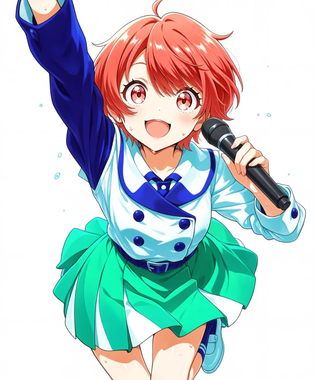 Watercolor, Anime Coloring From Above 1girl, Solo Maezono Ri...