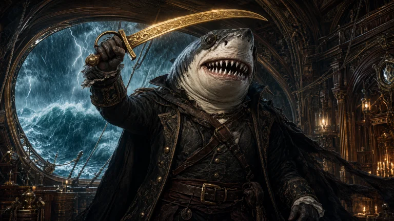 A Cinematic Fantasy Film Still Shows A Massive Anthropomorph...