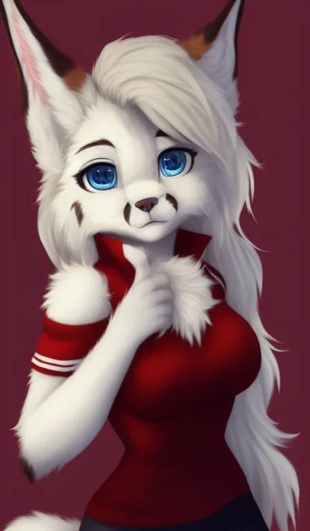 , Mammal, Solo, Lynx, Anthro, Female, Clothing, Blue Eyes, F...
