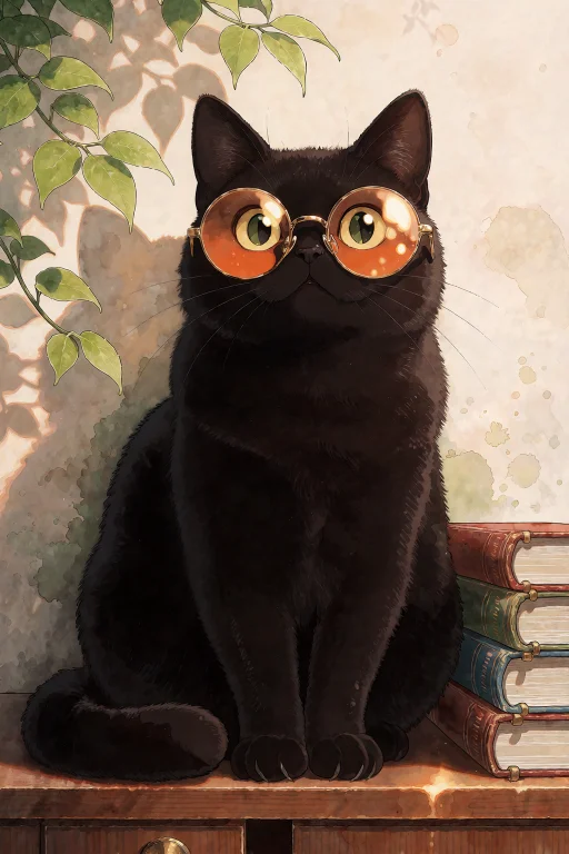 A Cozy, Enchanting Digital Illustration Of A Plump Fluffy Bl...