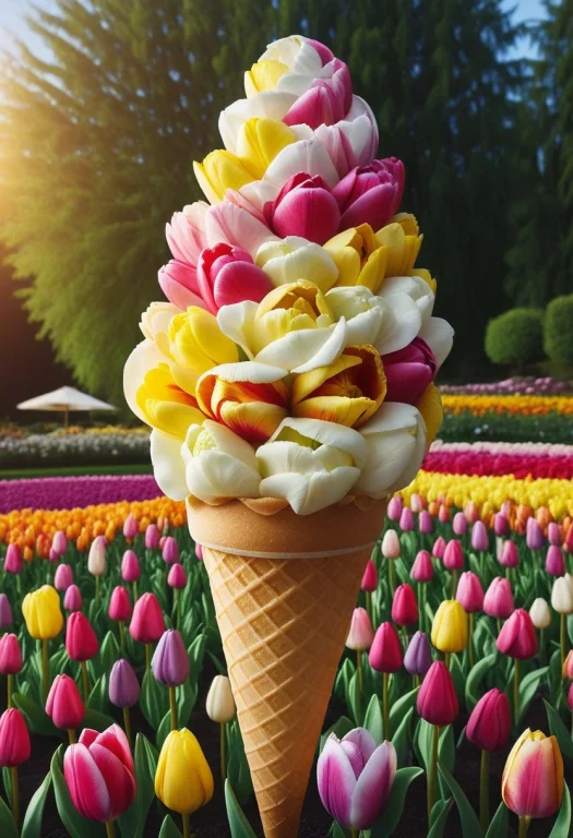 8k, Raw Digital Photo, Jaynl-tm, An Ice Cream Cone Made Of T...