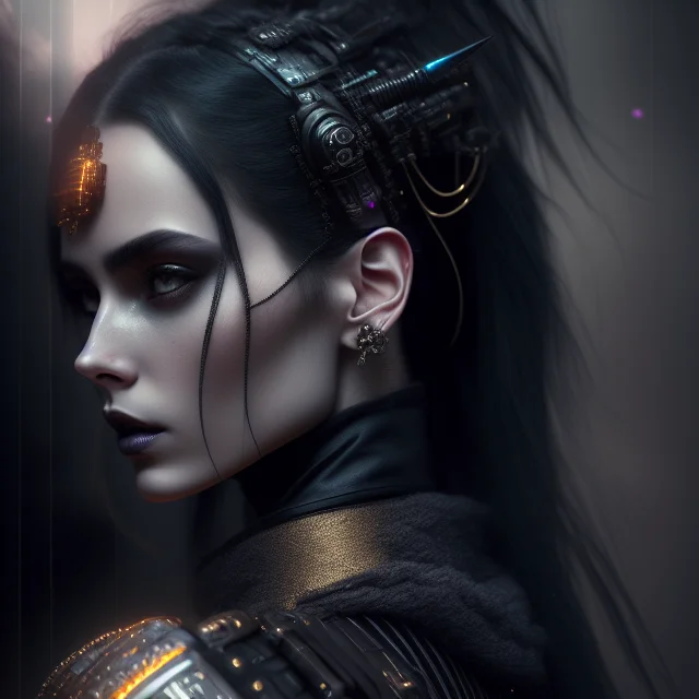 Dreamlikeart, Detailed Ghotic Medieval Portrait Of Cyberpunk...