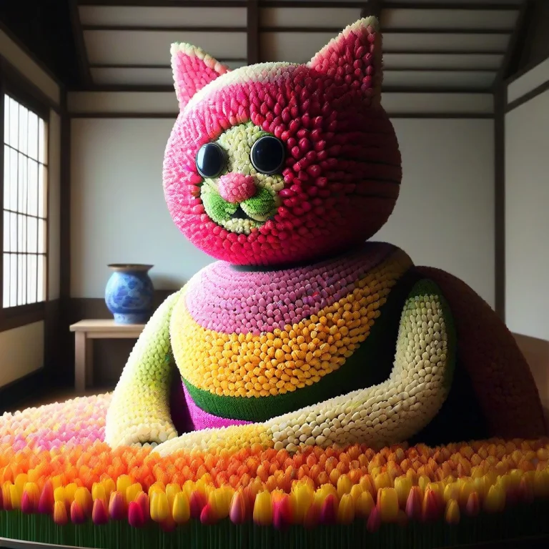 Jaynl-tm, Made Of Tulips, A Domestic Robot, In A Japanese Tr...