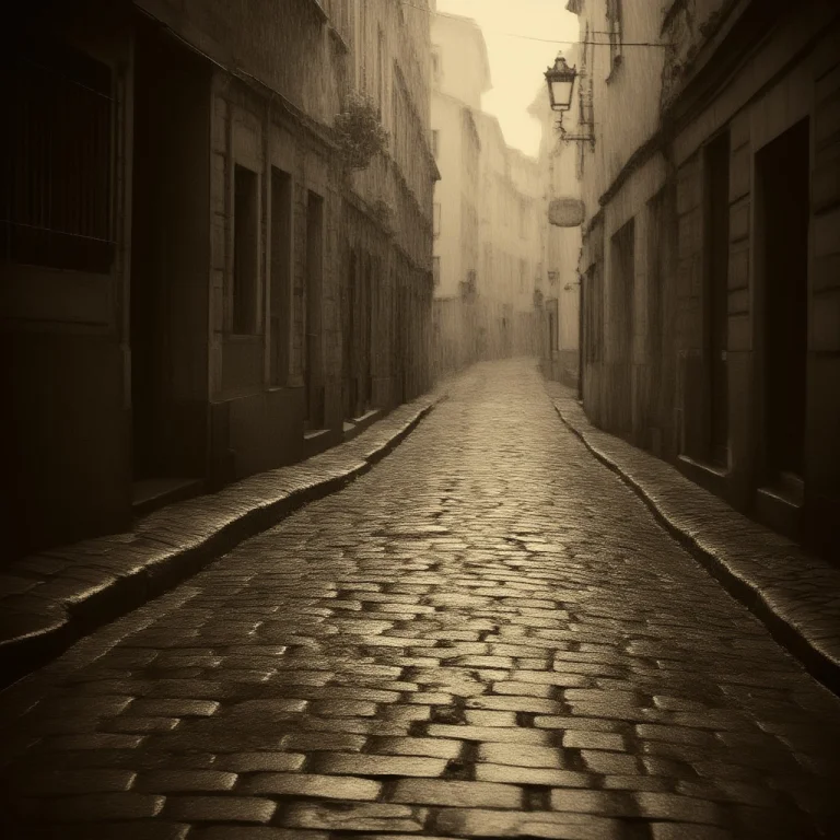 An Old European Street Of Worn Cobblestones, Alla Prima, Low...