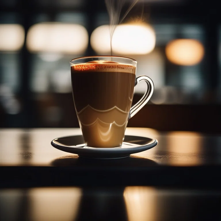 A Cup Of Latte Art Under Soft Window Light, Raw Photo, Low K...