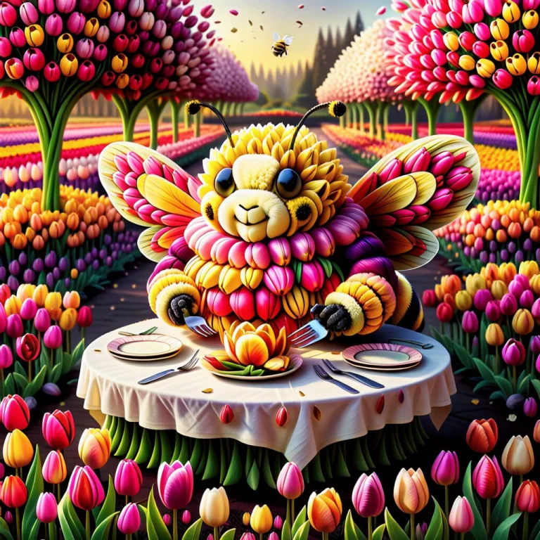 Jaynl-tm, Made Of Tulips, Masterpiece, Highly Detailed, Hila...