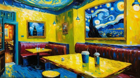 Loracyberpunkarchitecturearchitecturesdxlad0.6cyberpunk Metr... — SDXL AI Prompt: cyberpunk metropolis, Oil painting, Vincent van Gogh style, an interior of a ca...