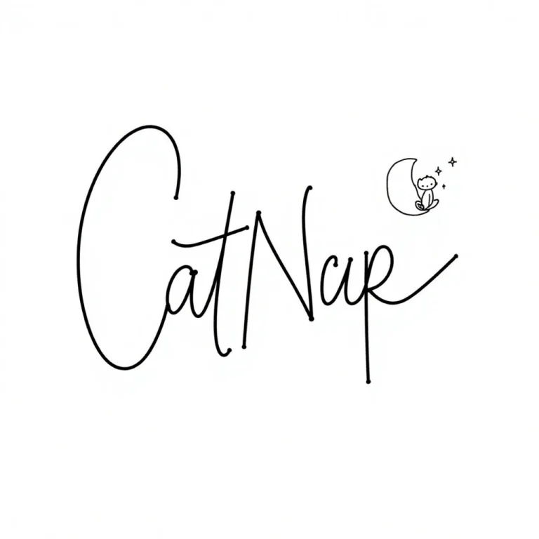Handwritten Signature. Name Catnap. Written On A White Backg...