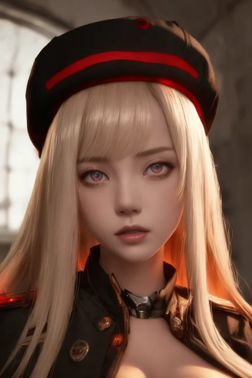 Nikirabi, Crypt In Background,cap, Red Glowing Eyes, Blonde...