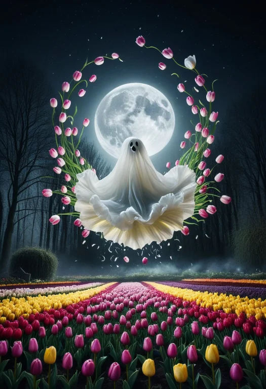 8k, Raw Digital Photo, Jaynl-tm, Made Of Tulips, A Ghost Flo...