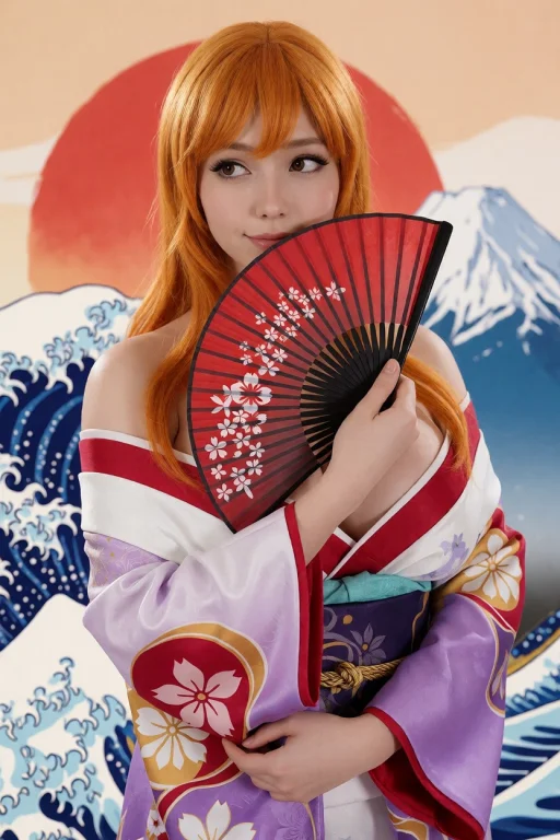 A Medium Shot Of Inoe Orihime, A Young Woman With Fair Skin...