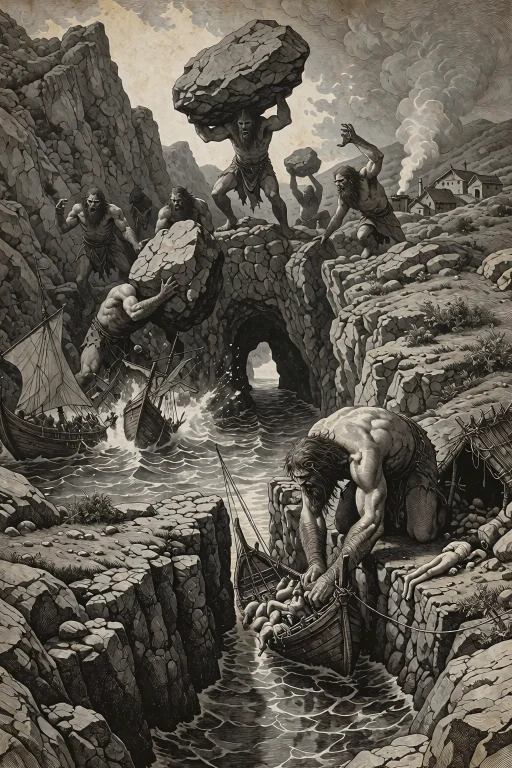 Dark Fantasy Etching Illustration, Extremely Fine Line Art,...